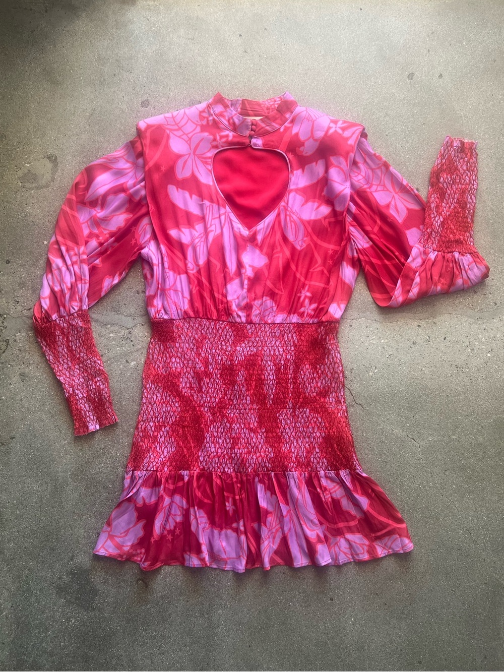 Farm Rio Gorgeous Artsy Pink n Red Mini Dress
